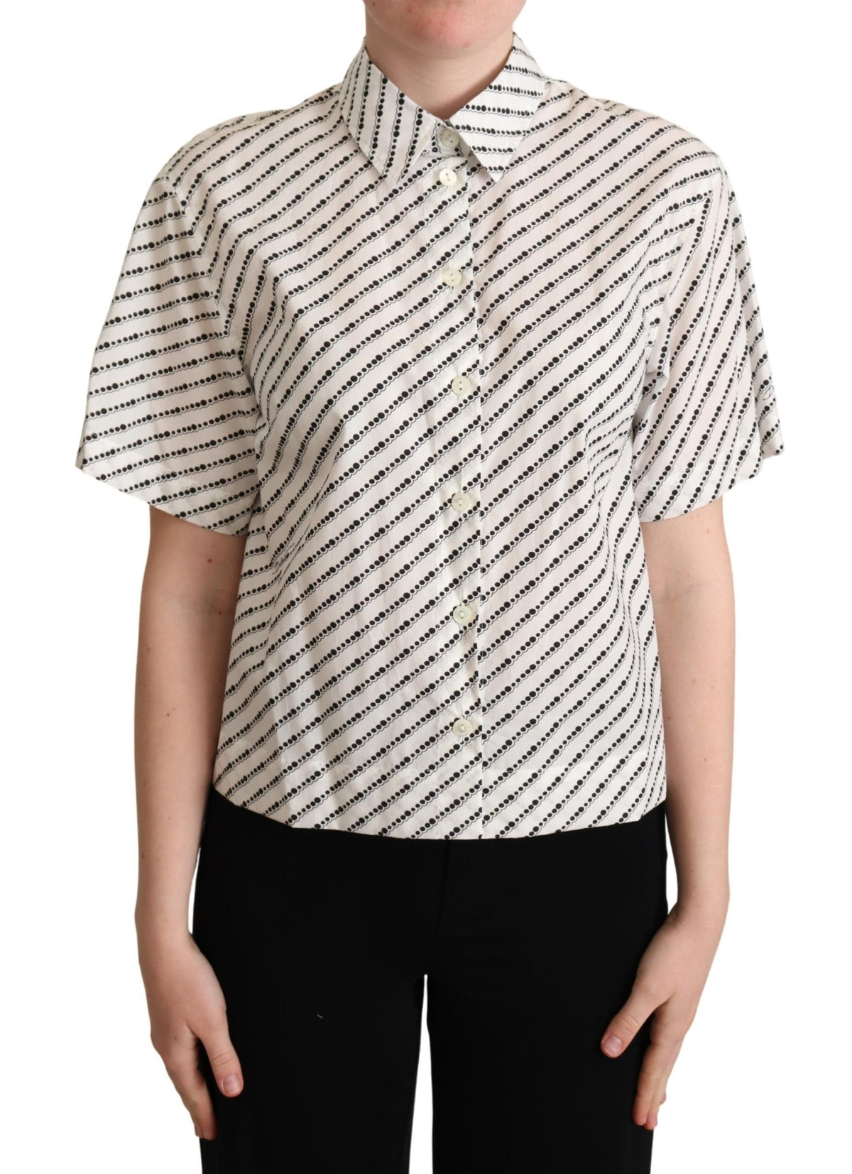 Blouse chemise blanche à pois de Dolce &amp; Gabbana