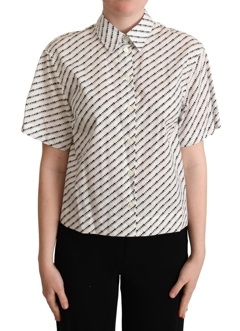 Blouse chemise blanche à pois de Dolce &amp; Gabbana