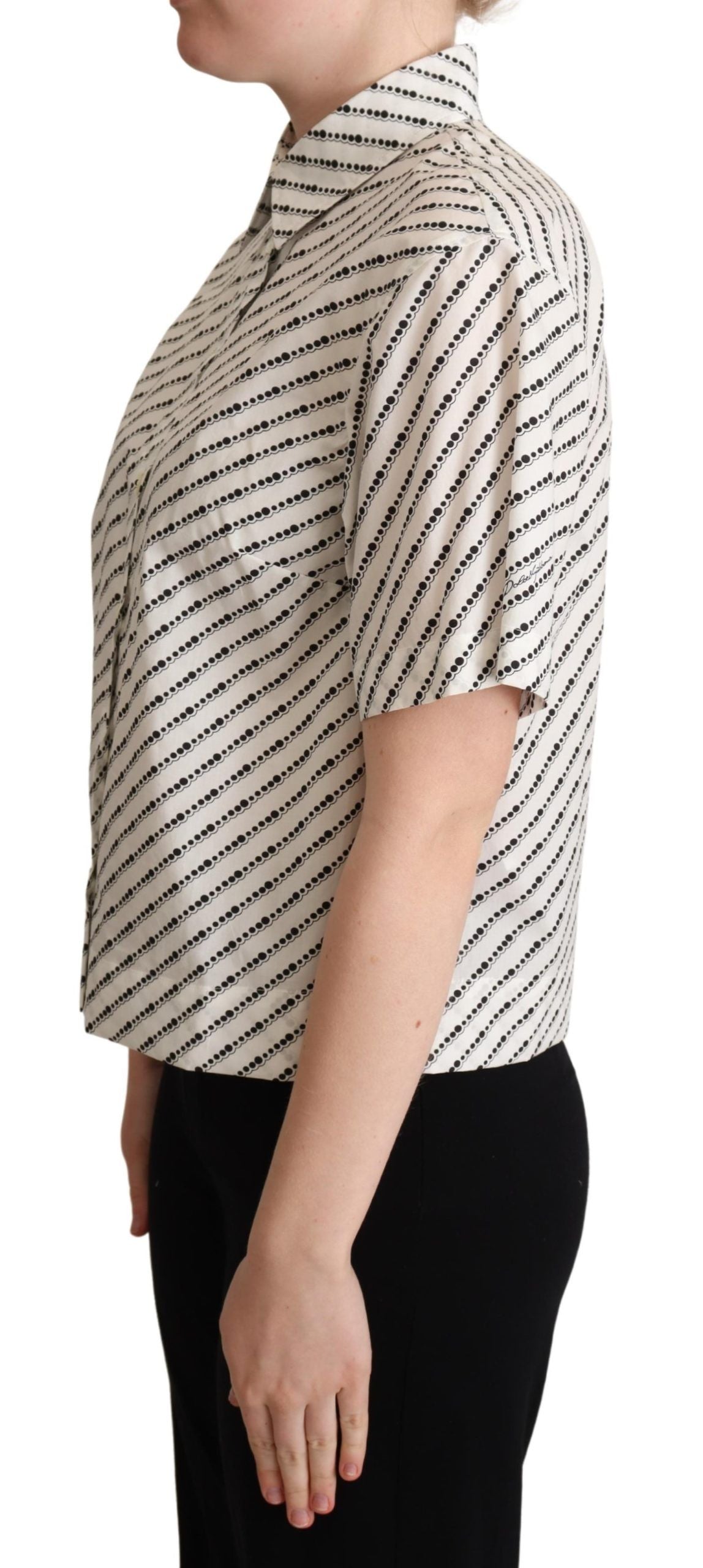 Blouse chemise blanche à pois de Dolce &amp; Gabbana