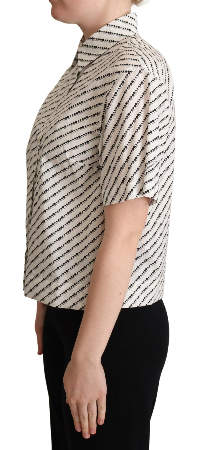 Blouse chemise blanche à pois de Dolce &amp; Gabbana