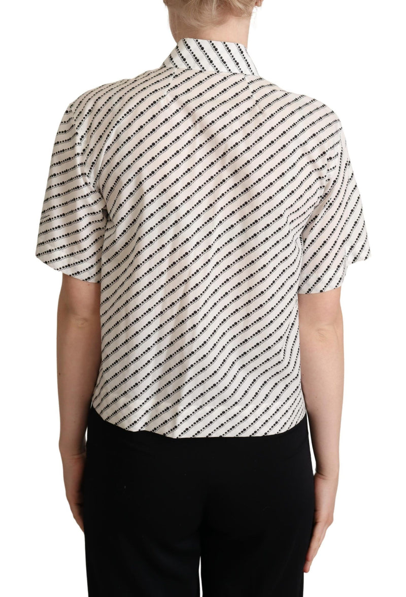 Blouse chemise blanche à pois de Dolce &amp; Gabbana
