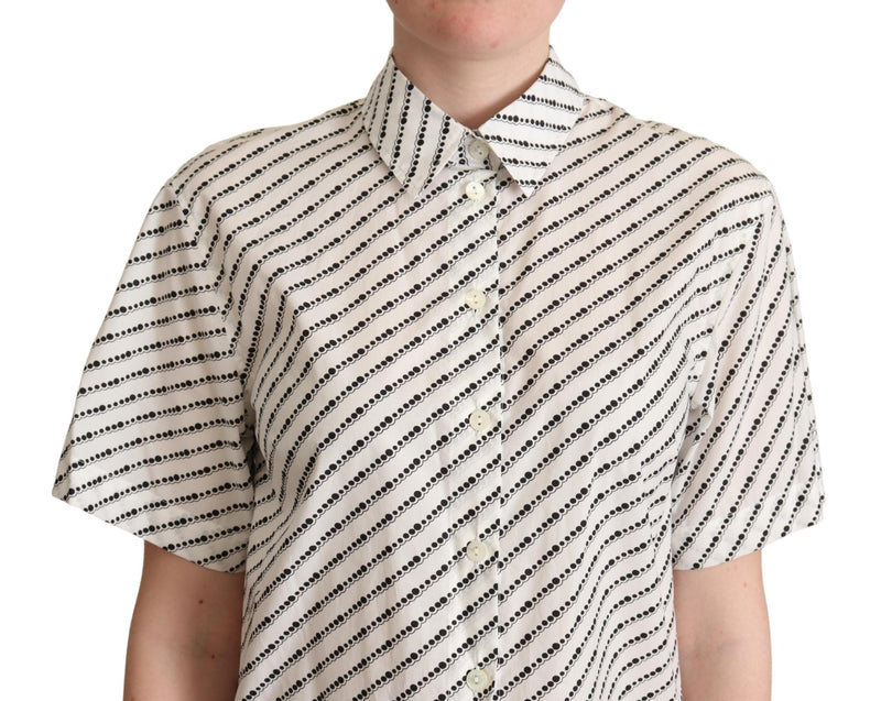 Blouse chemise blanche à pois de Dolce &amp; Gabbana