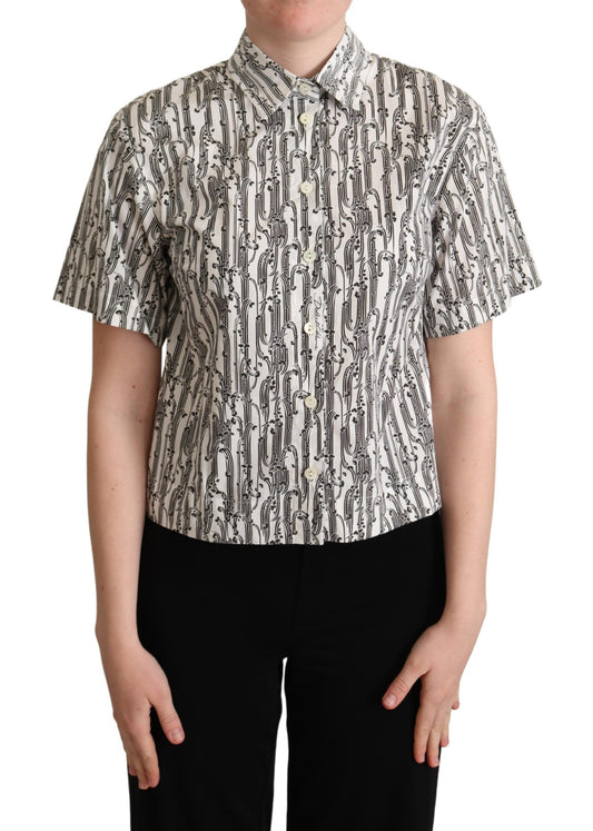 Wit bloemenblusje met kraag van Dolce & Gabbana