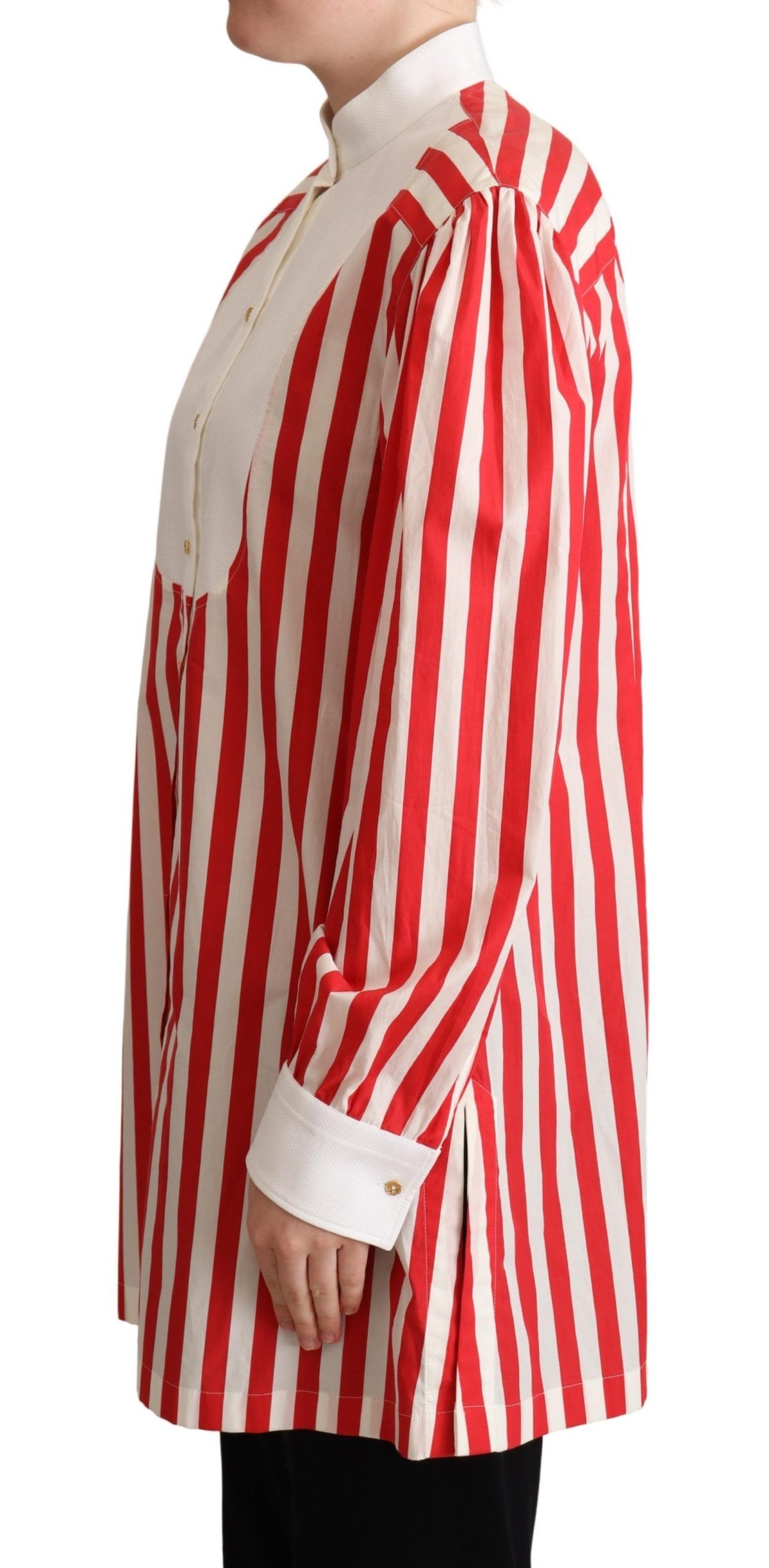 Chemise habillée à manches longues rayée rouge et blanche Dolce &amp; Gabbana