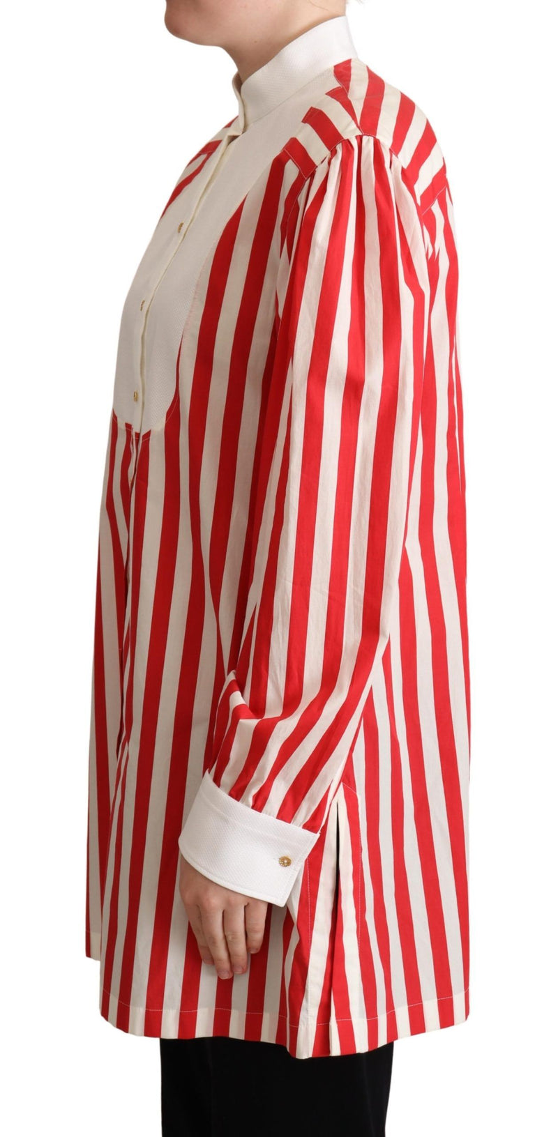 Chemise habillée à manches longues rayée rouge et blanche Dolce &amp; Gabbana