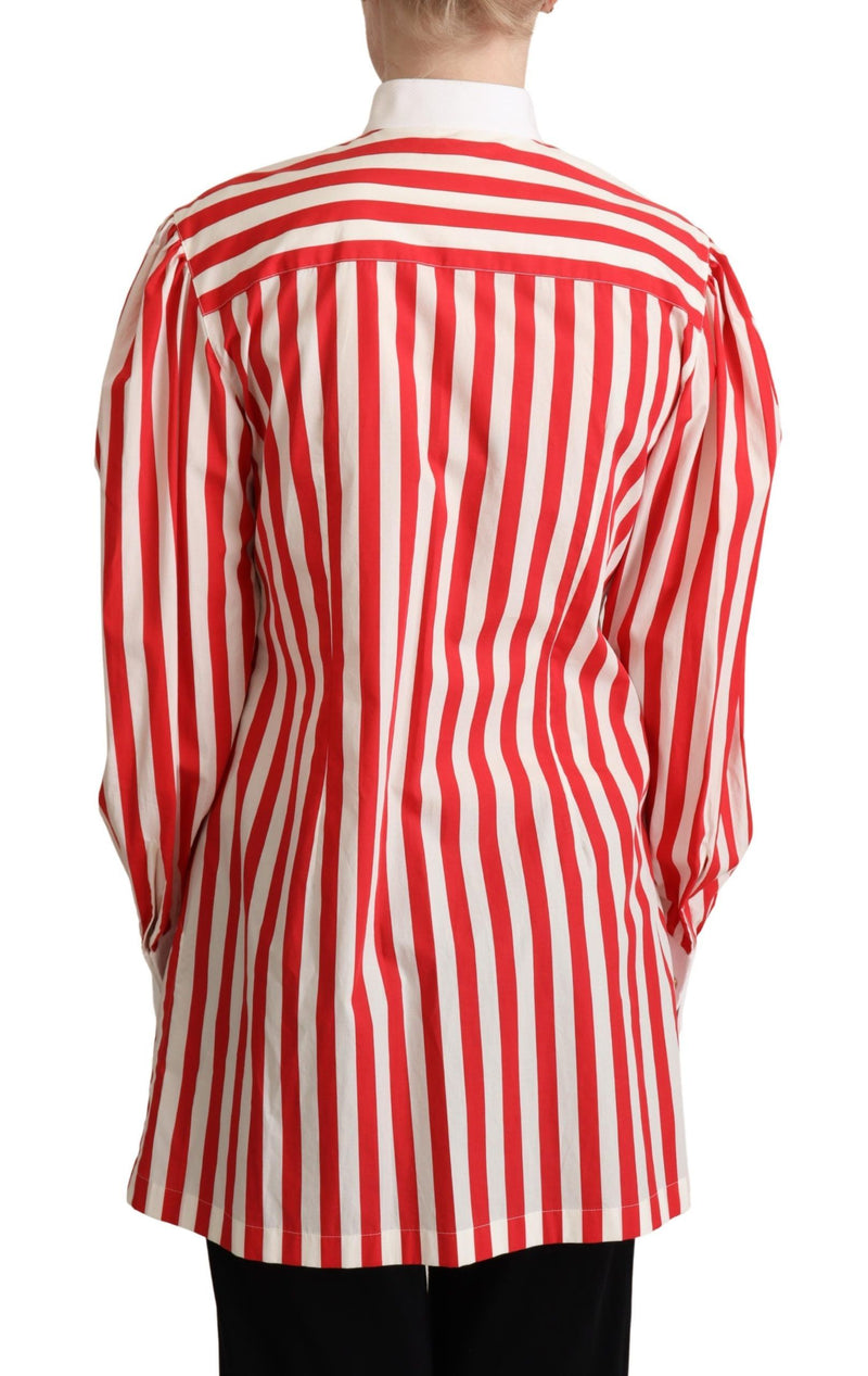 Chemise habillée à manches longues rayée rouge et blanche Dolce &amp; Gabbana