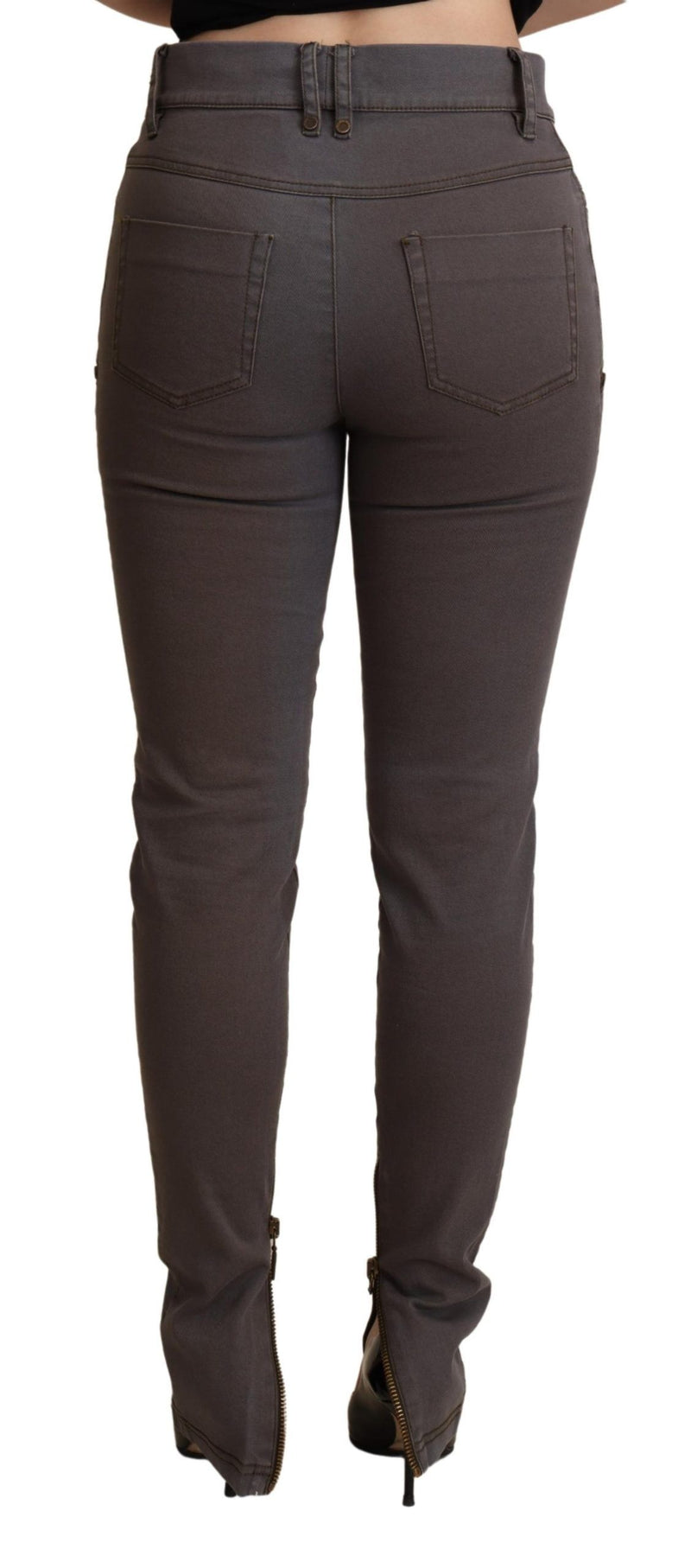 PLEIN SUD Jean skinny en coton extensible marron