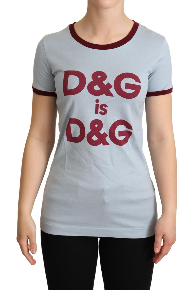 T-shirt Dolce &amp; Gabbana bleu à col rond, modèle D&amp;G Top.