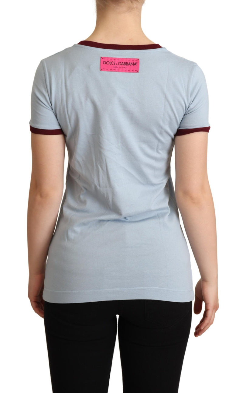 T-shirt Dolce &amp; Gabbana bleu à col rond, modèle D&amp;G Top.