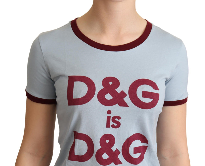 T-shirt Dolce &amp; Gabbana bleu à col rond, modèle D&amp;G Top.