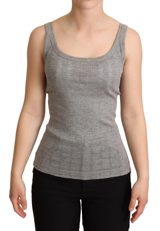 Dolce & Gabbana grijze tanktop van katoen en modal.