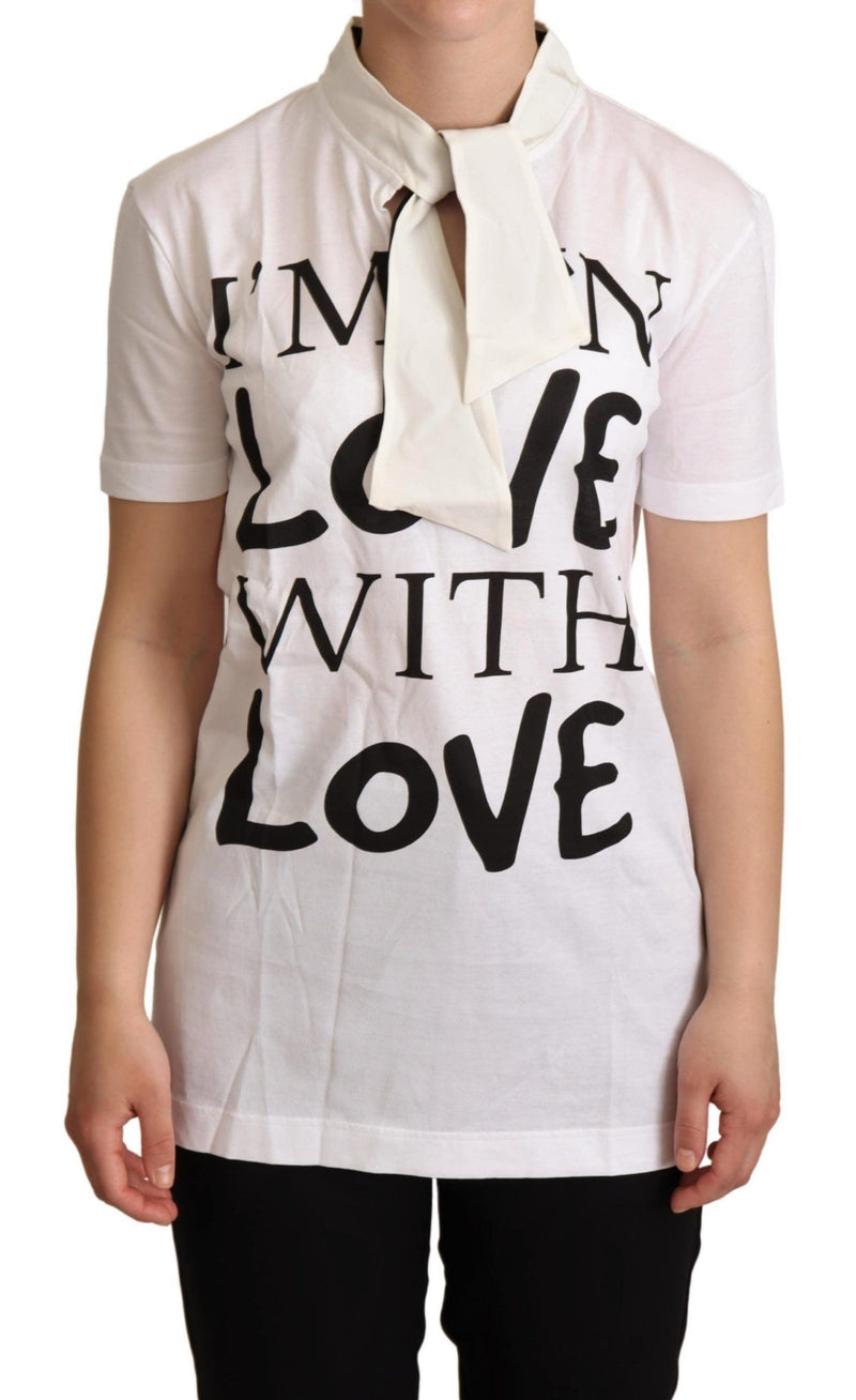 T-shirt Dolce &amp; Gabbana en coton et soie blanche, imprimé "I'm In Love"