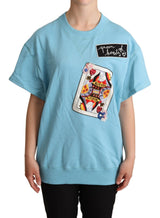 Sweat à capuche Queen of Hearts bleu de Dolce &amp; Gabbana