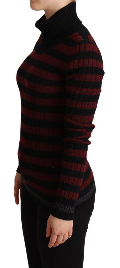 Pull en laine rayé noir et rouge de Dolce & Gabbana