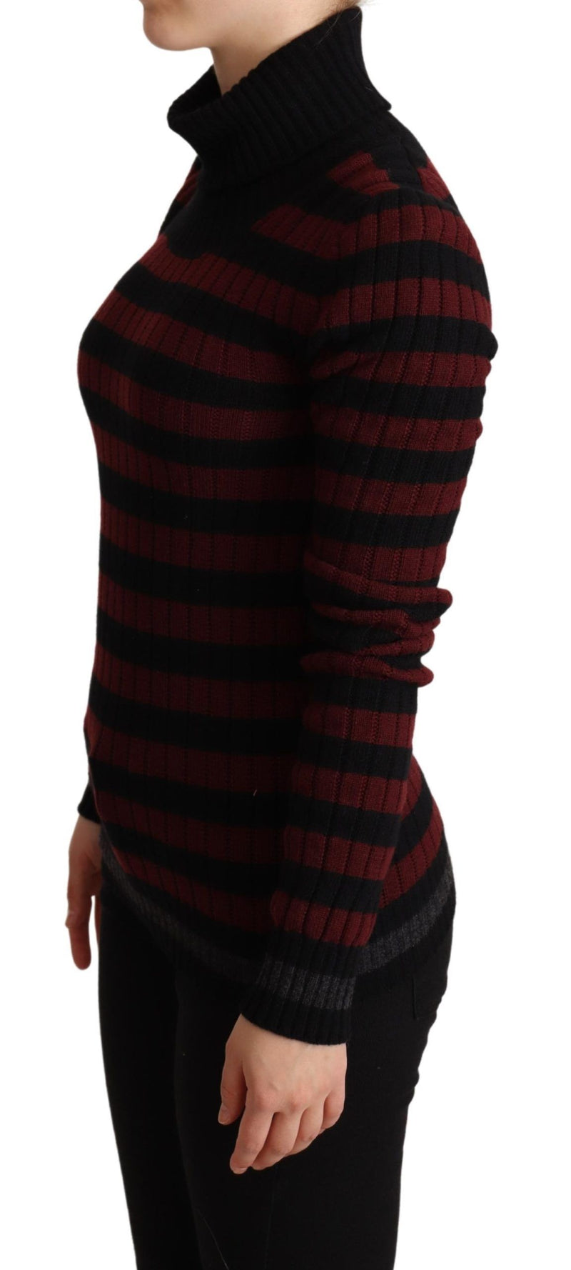 Pull en laine rayé noir et rouge de Dolce &amp; Gabbana