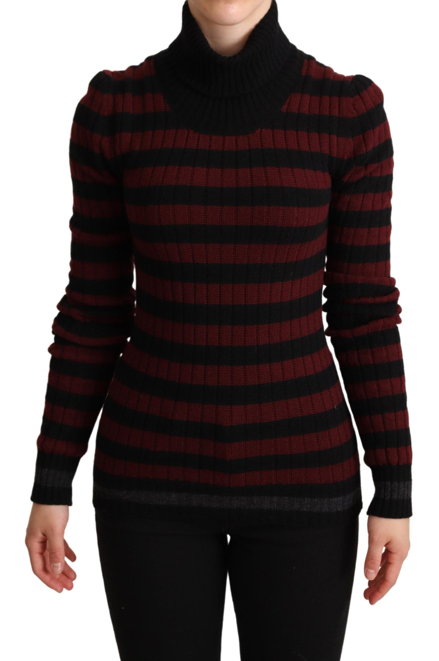 Pull en laine rayé noir et rouge de Dolce & Gabbana