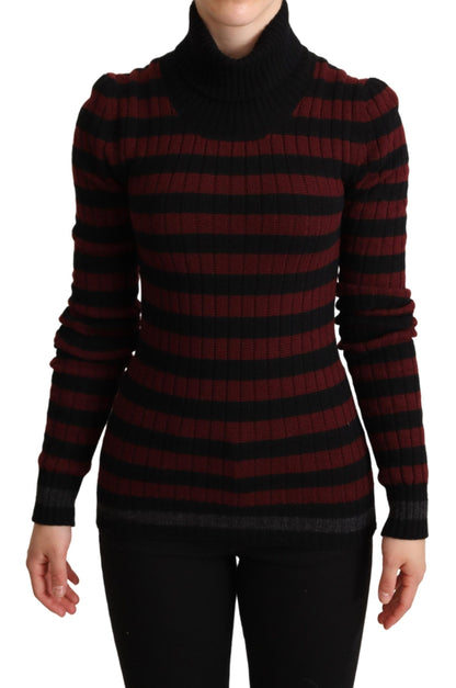 Pull en laine rayé noir et rouge de Dolce & Gabbana