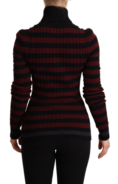 Pull en laine rayé noir et rouge de Dolce & Gabbana