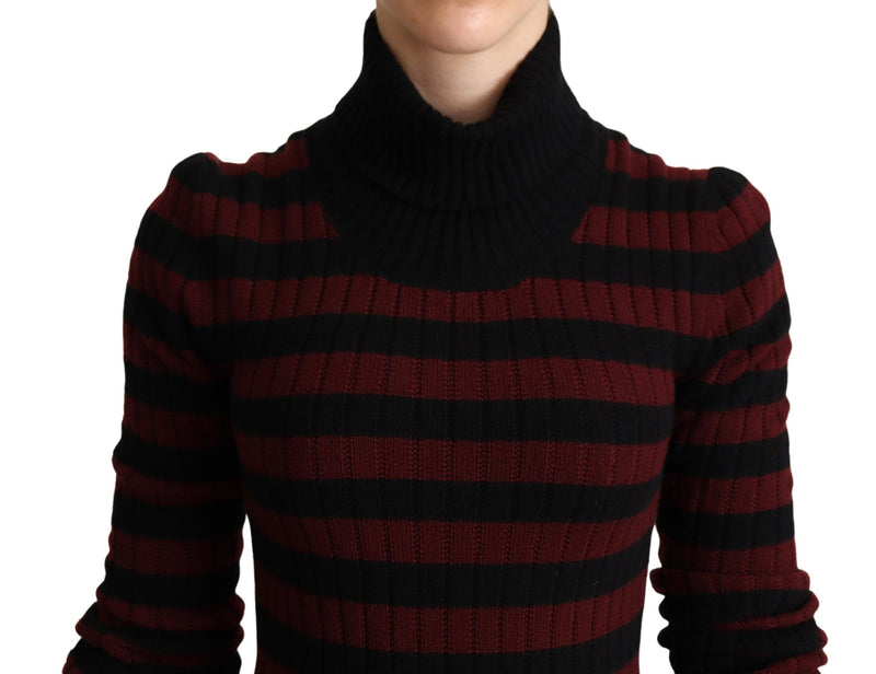Pull en laine rayé noir et rouge de Dolce &amp; Gabbana