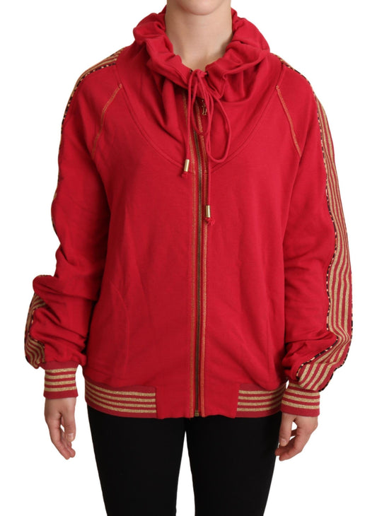 Sweat à capuche zippé rouge de John Galliano