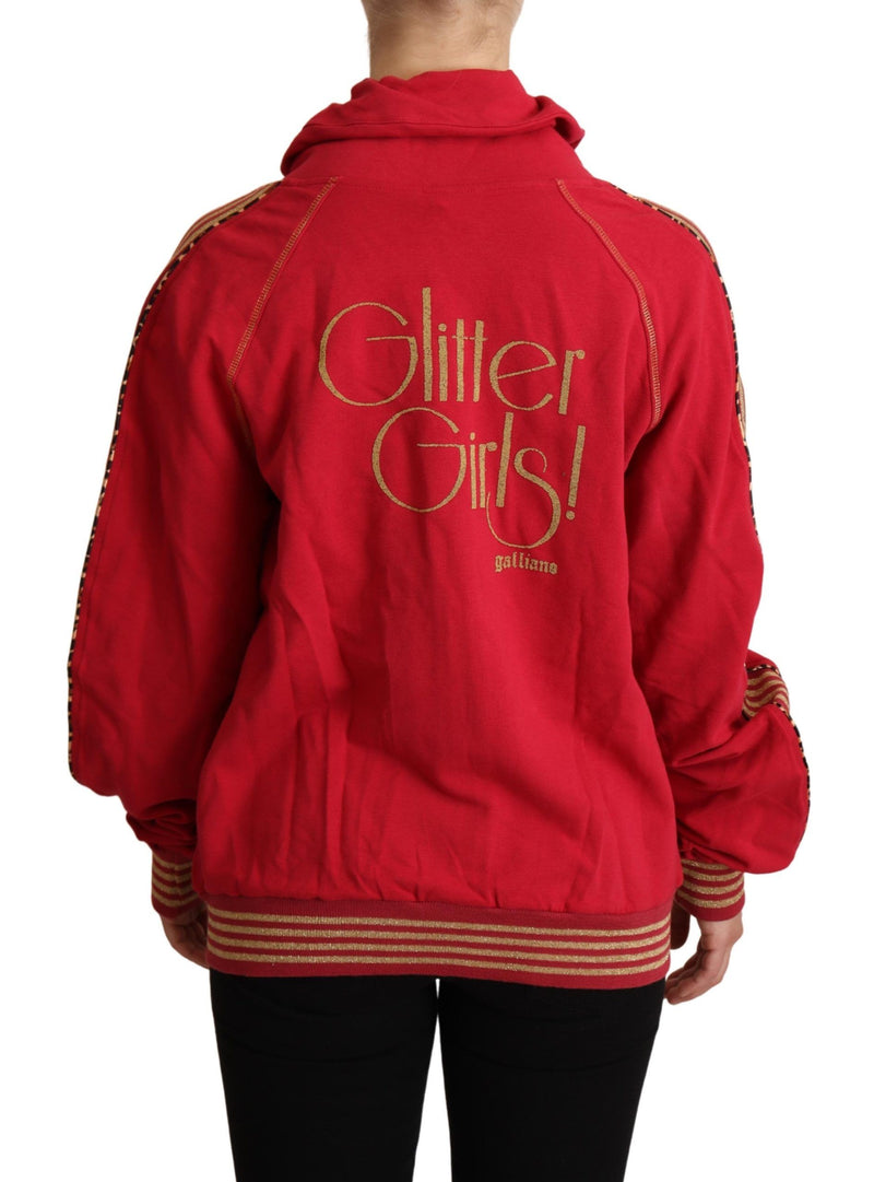 Sweat à capuche zippé rouge de John Galliano