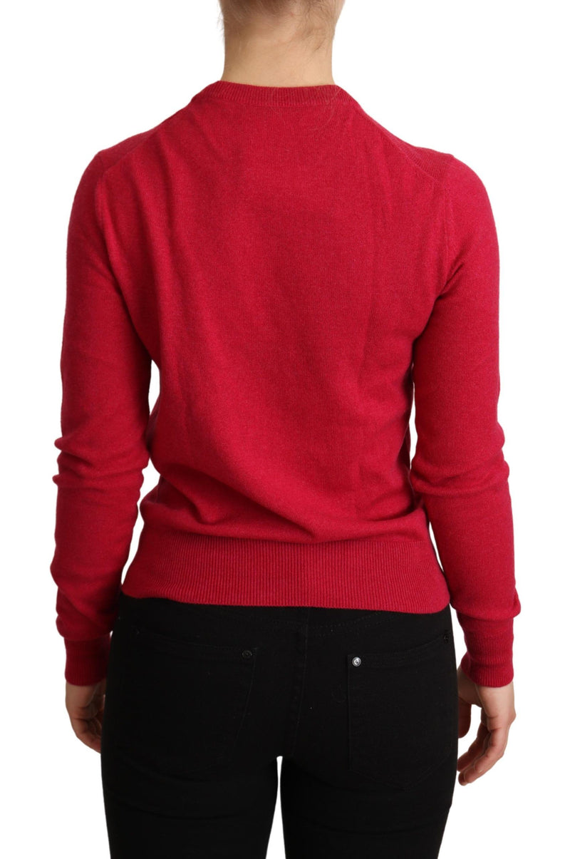 Pull en cachemire et laine rose brodé de Dolce &amp; Gabbana