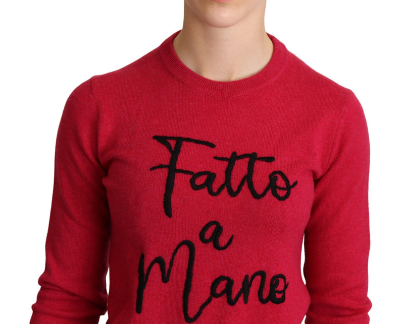 Pull en cachemire et laine rose brodé de Dolce &amp; Gabbana