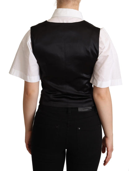 Gilet sans manches en soie noire Dolce & Gabbana