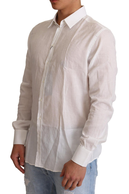 Chemise MARTINI en coton blanc à motifs floraux de Dolce & Gabbana