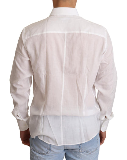 Chemise MARTINI en coton blanc à motifs floraux de Dolce & Gabbana