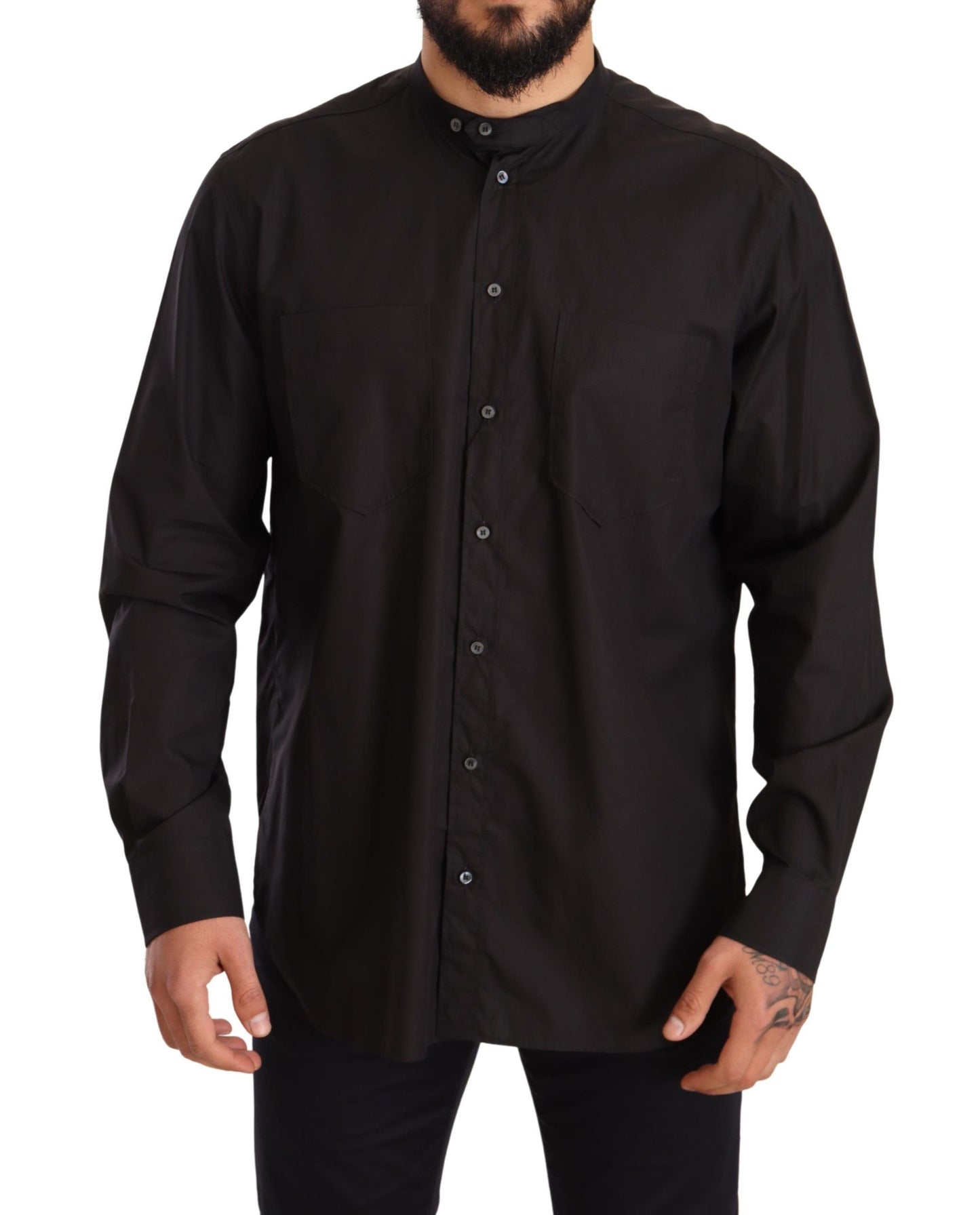 Chemise habillée noire en 100% coton Dolce & Gabbana