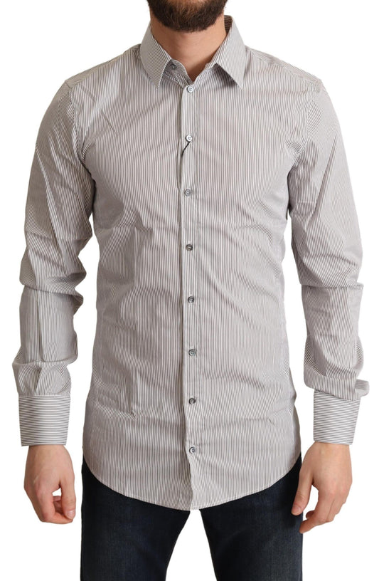 Chemise SICILY pour homme, grise en coton, coupe slim, Dolce & Gabbana