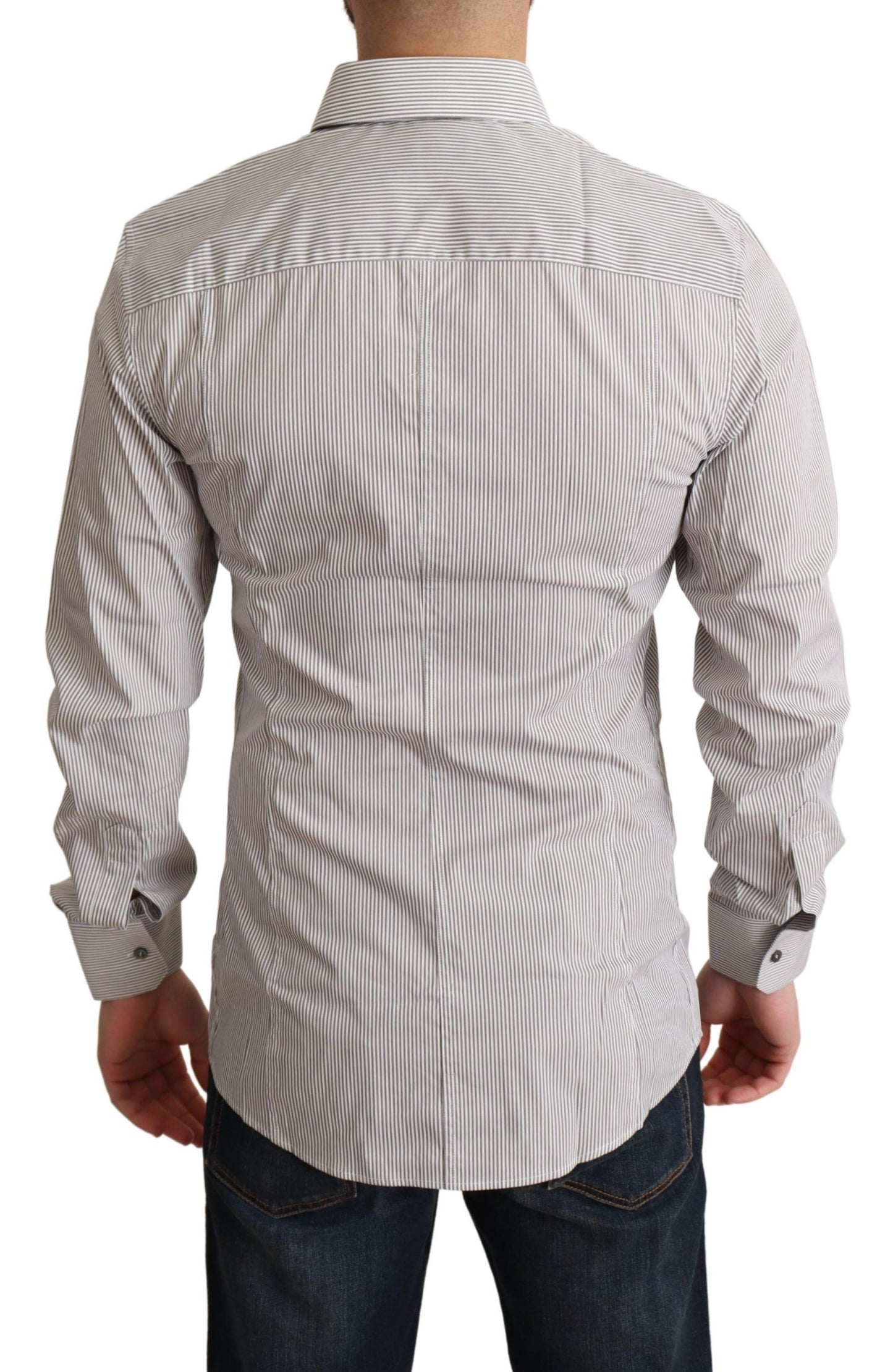 Chemise SICILY pour homme, grise en coton, coupe slim, Dolce & Gabbana