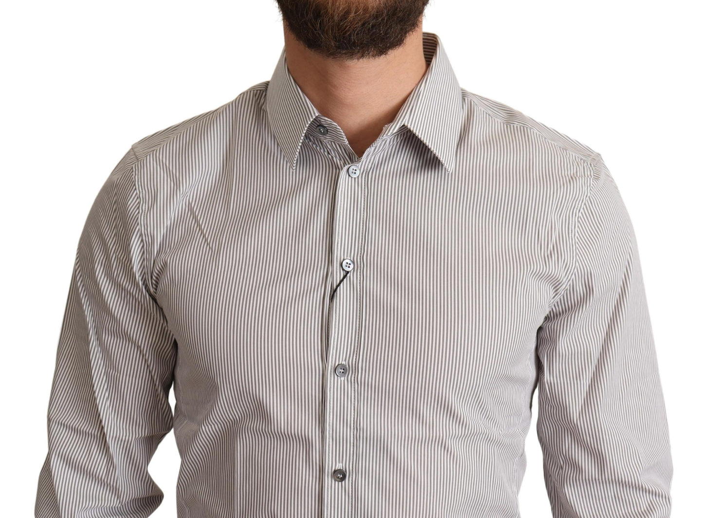 Chemise SICILY pour homme, grise en coton, coupe slim, Dolce & Gabbana