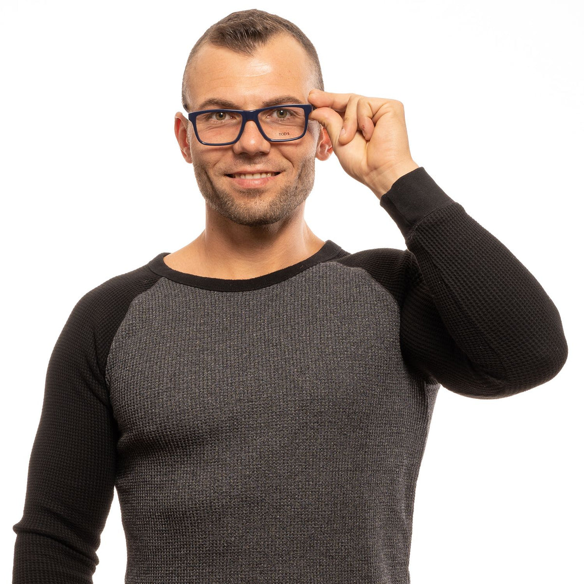 Lunettes de soleil rectangulaires bleues chics pour hommes de Tod's
