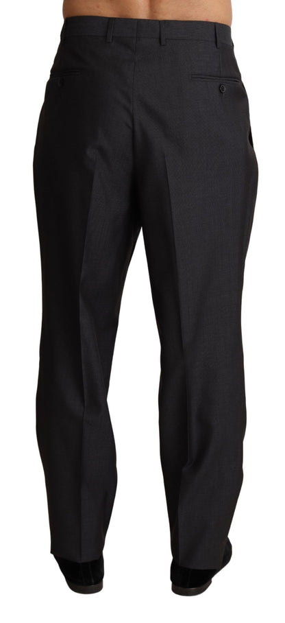 Pantalon tailleur gris en laine mélangée Dolce & Gabbana