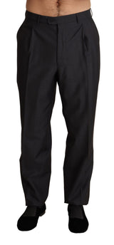 Pantalon tailleur gris en laine mélangée Dolce &amp; Gabbana
