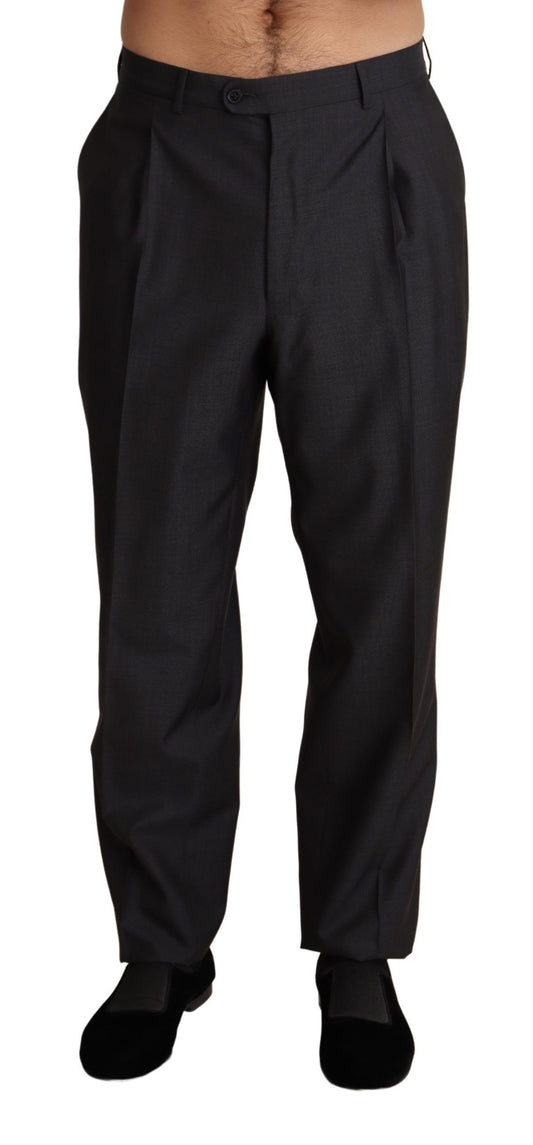 Pantalon tailleur gris en laine mélangée Dolce & Gabbana