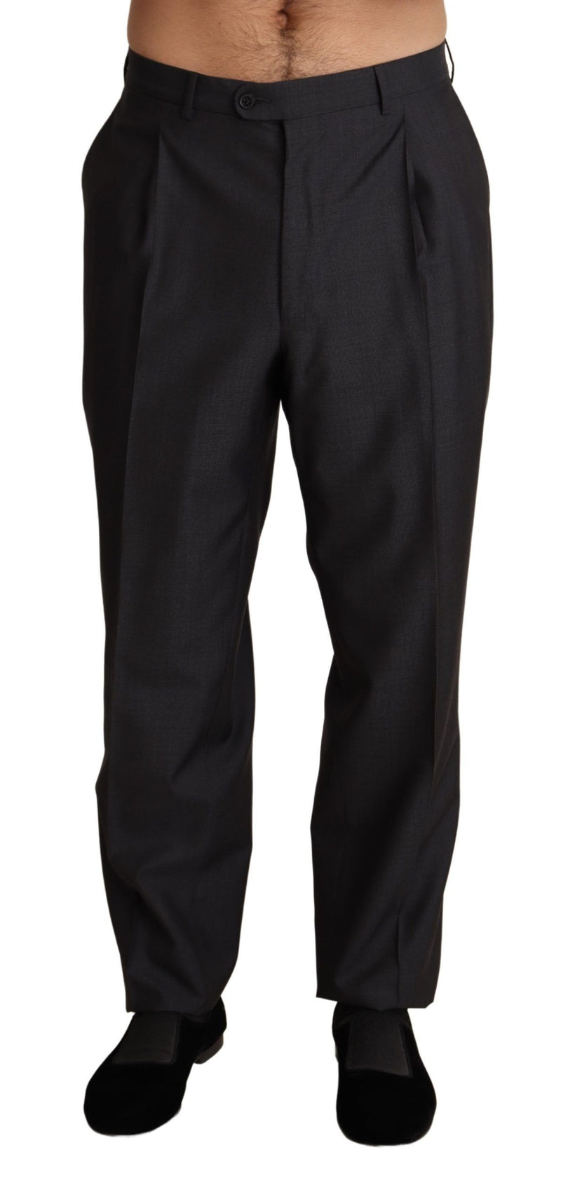 Pantalon tailleur gris en laine mélangée Dolce &amp; Gabbana