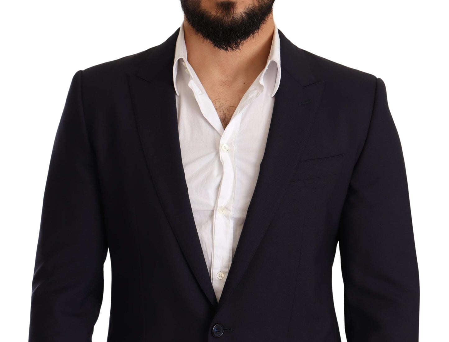 Dolce & Gabbana Blazer MARTINI en laine bleu marine, coupe slim.