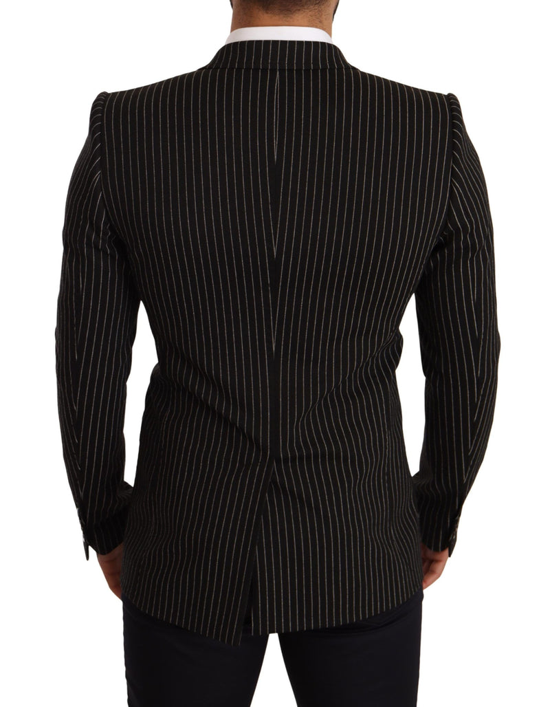 Dolce &amp; Gabbana zwart-wit gestreepte, slim fit blazer.