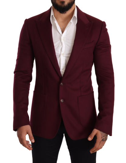 Dolce & Gabbana Veste, Blazer, et Manteau Slim Fit en Cachemire Marron Foncé
