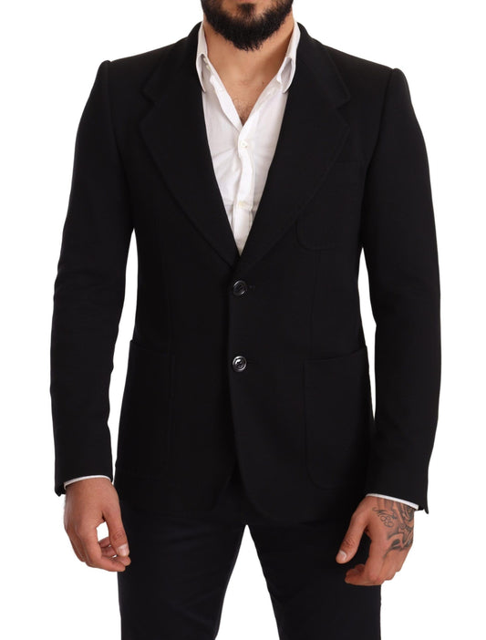 Dolce & Gabbana, veste blazer slim en coton noir.