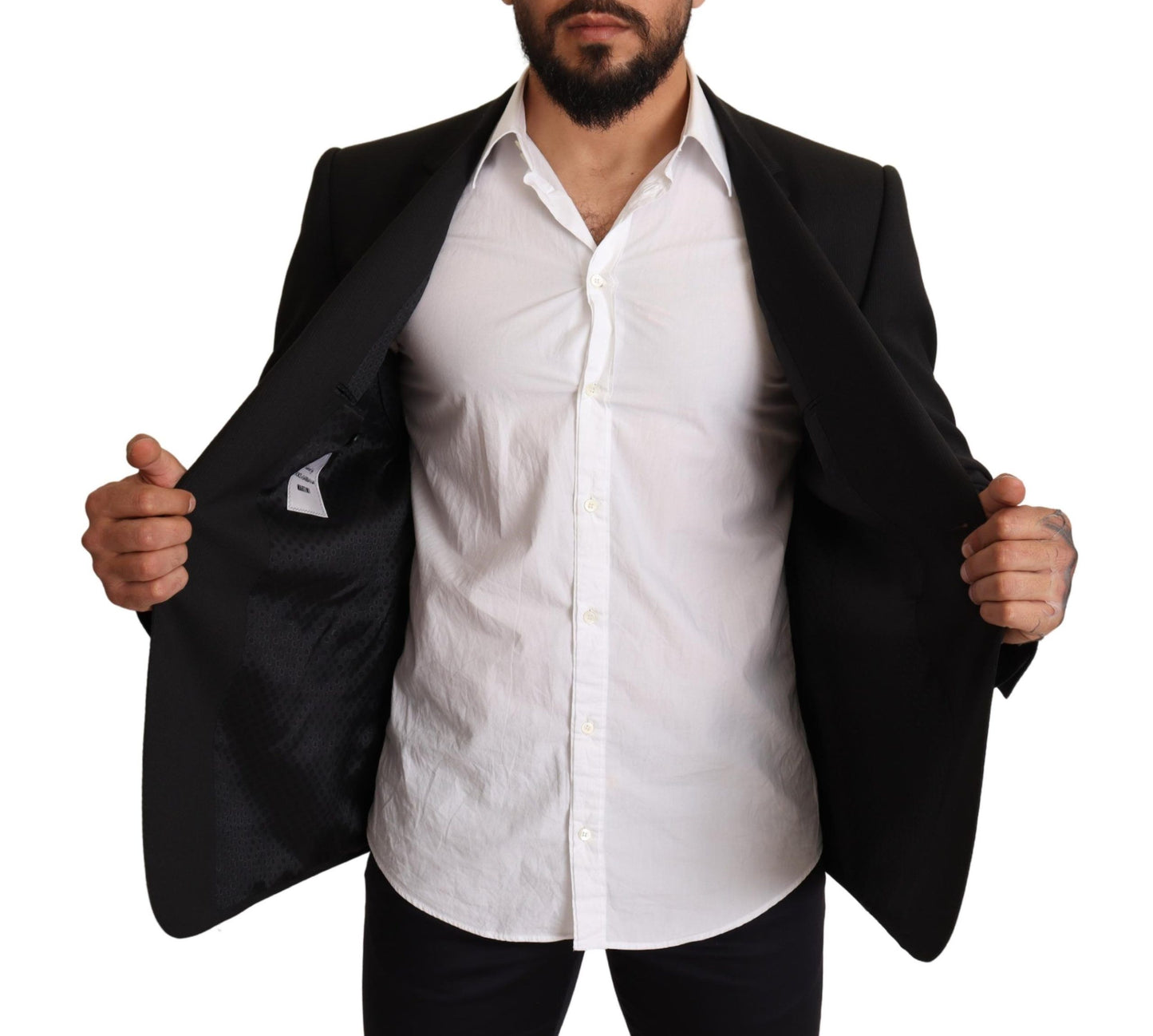 Dolce & Gabbana, veste blazer rayée noire MARTINI