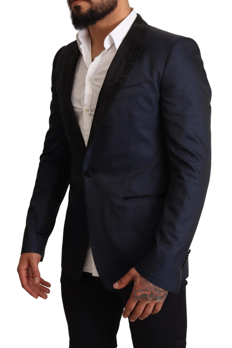 Dolce &amp; Gabbana Blauwe Wollen Slim Fit MARTINI Blazerjas