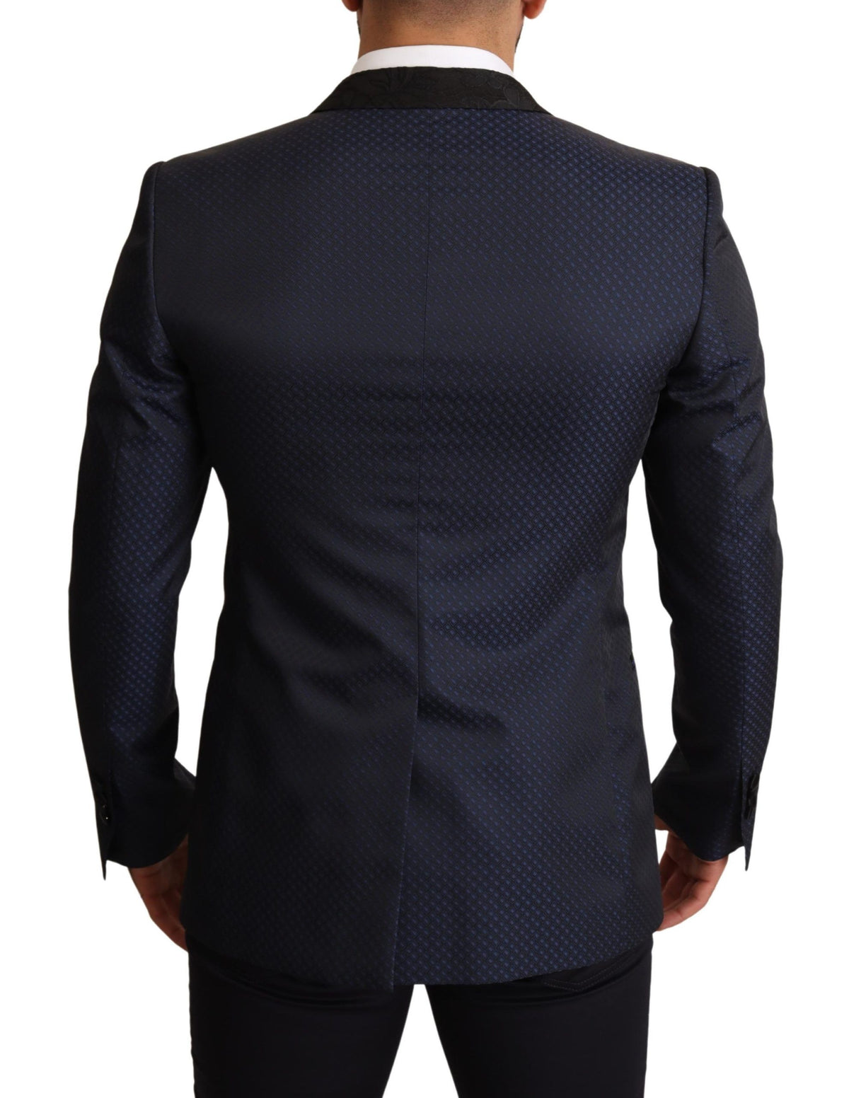 Dolce &amp; Gabbana Blazer MARTINI en laine bleue, coupe slim.