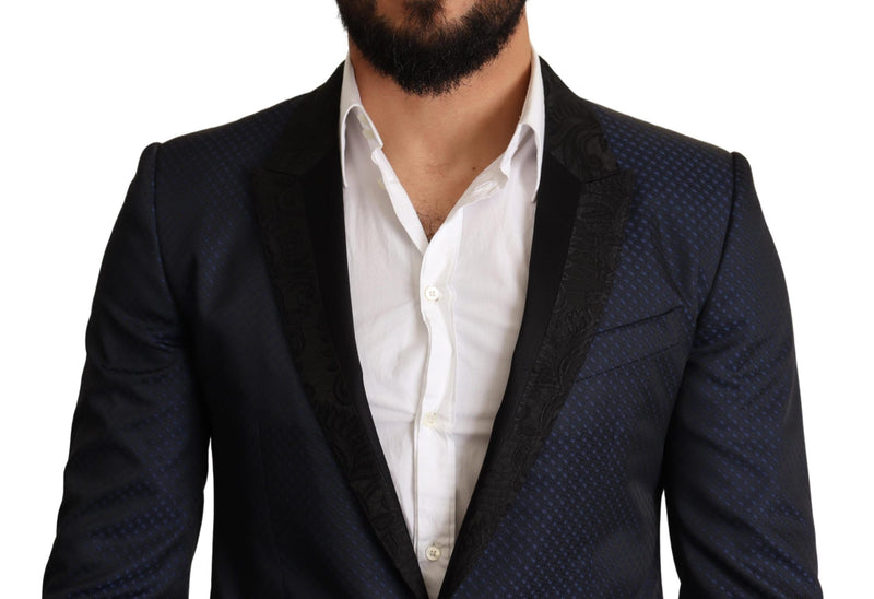 Dolce &amp; Gabbana Blauwe Wollen Slim Fit MARTINI Blazerjas