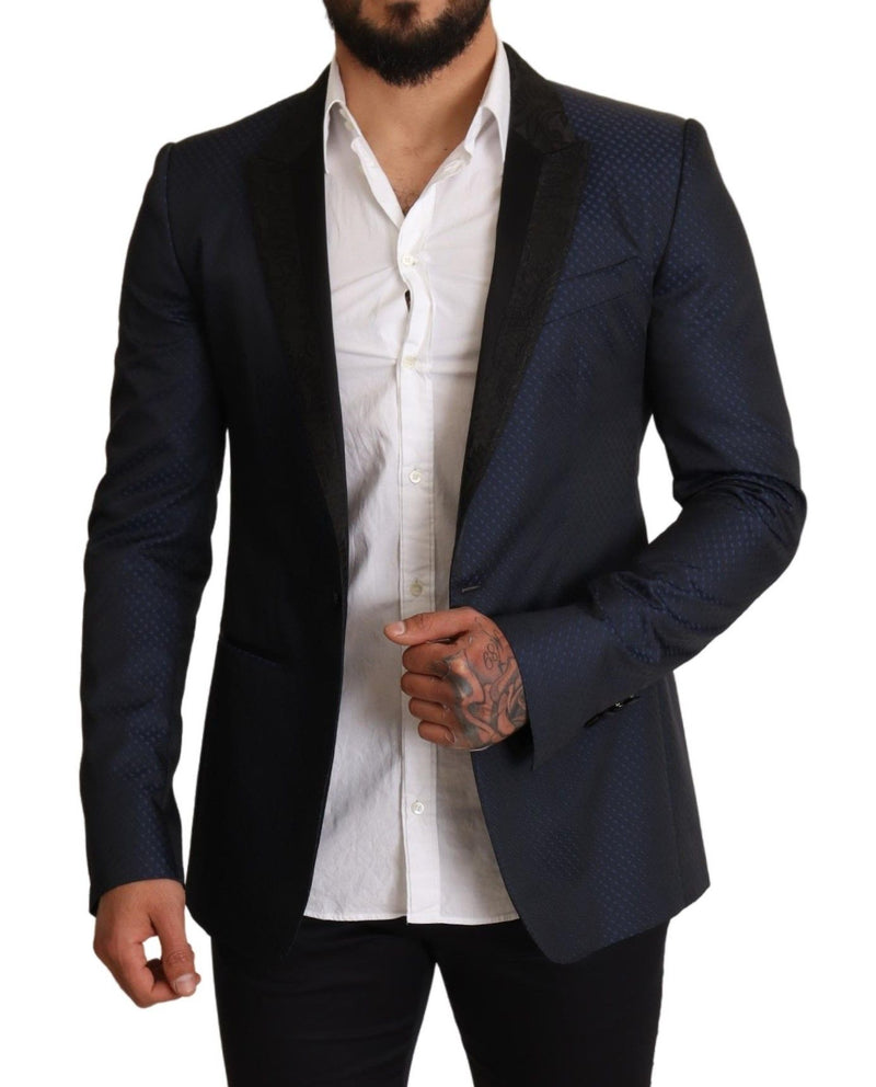 Dolce &amp; Gabbana Blauwe Wollen Slim Fit MARTINI Blazerjas