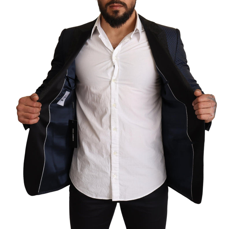 Dolce &amp; Gabbana Blauwe Wollen Slim Fit MARTINI Blazerjas