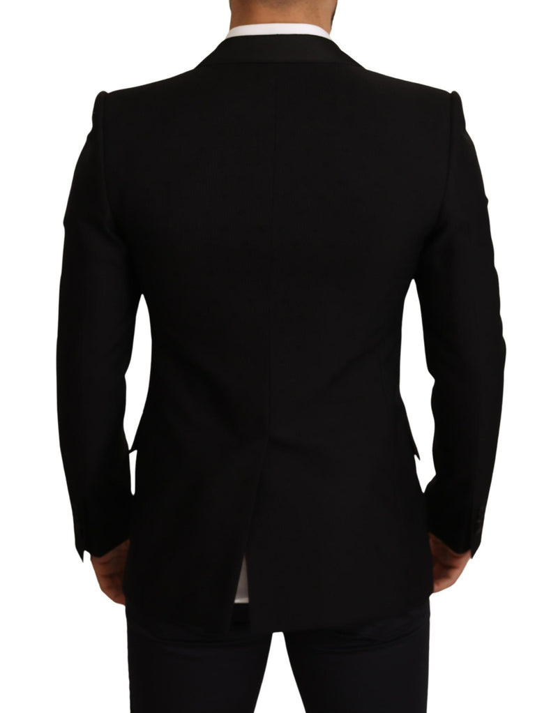 Dolce &amp; Gabbana zwarte wollen slim fit blazerjas